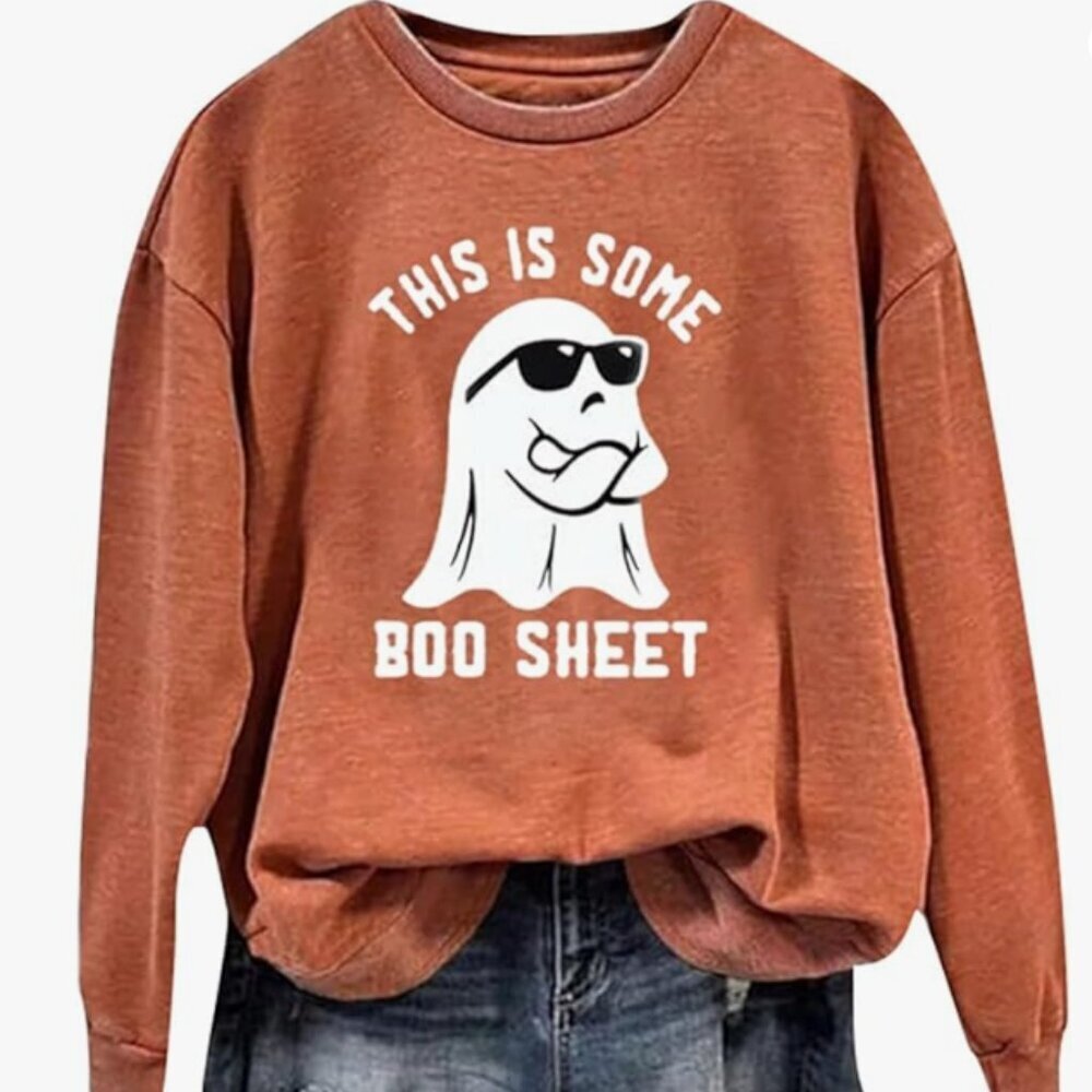 NWOT This is Some Boo Sheet Halloween Ghost Sweatshirt-Crewneck Pullover